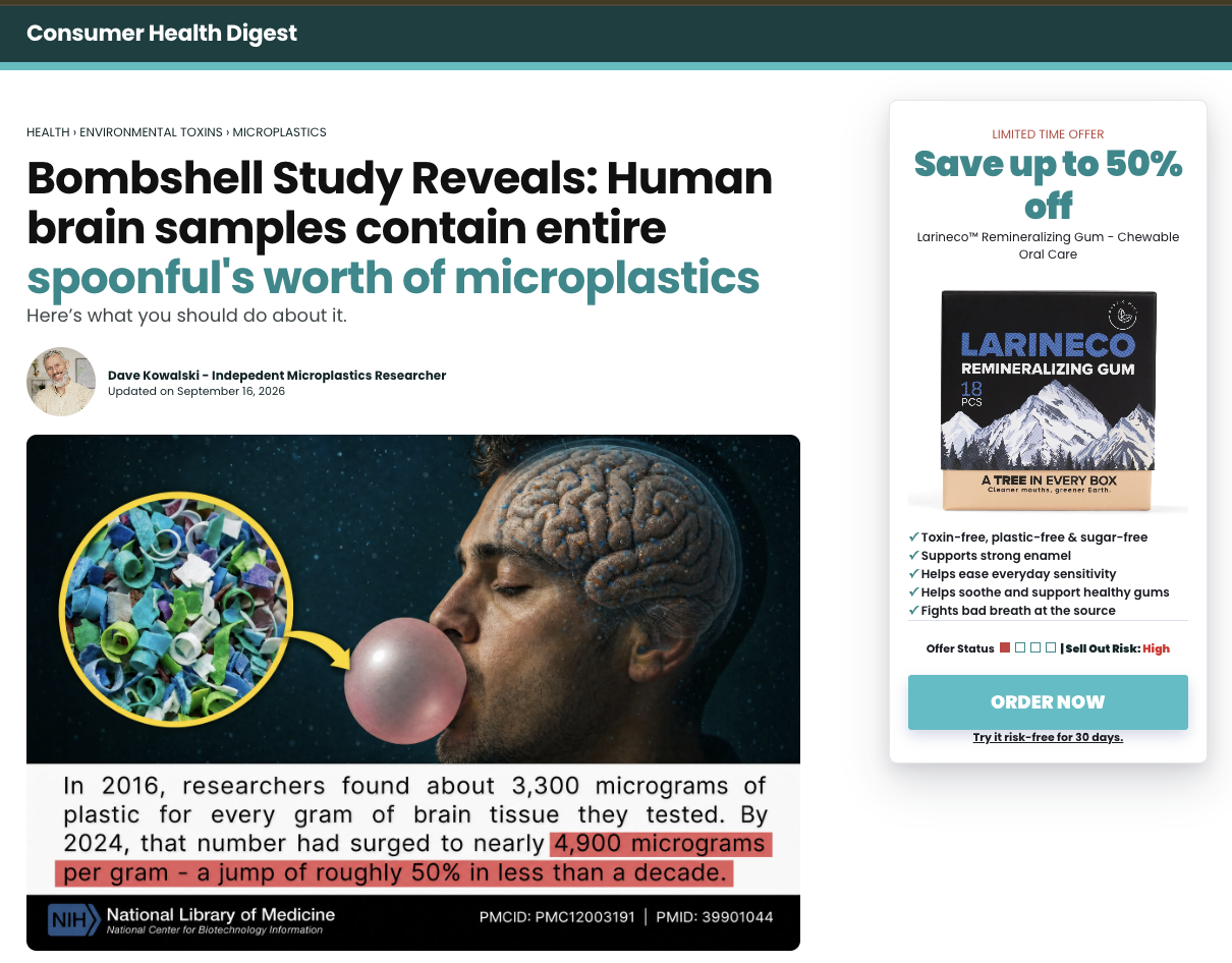 Bombshell Study Reveals: Human Brain Samples Contain a Spoonful's Worth of Microplastics