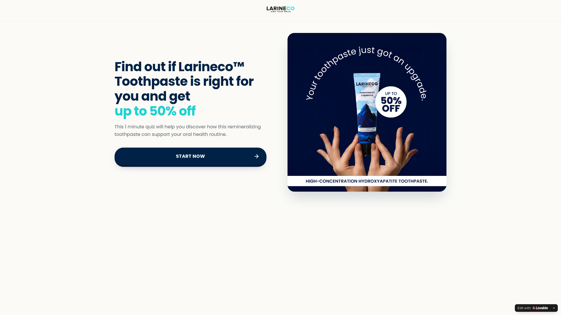 Larineco™ — Toothpaste Quiz
