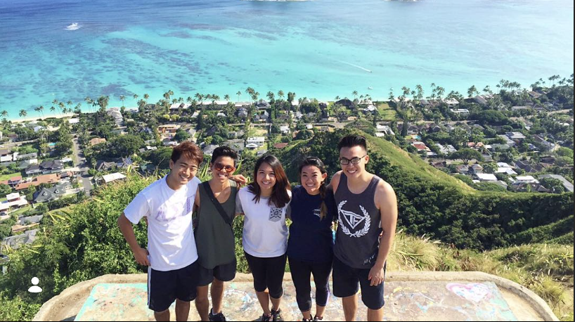 With friends overlooking Lanikai