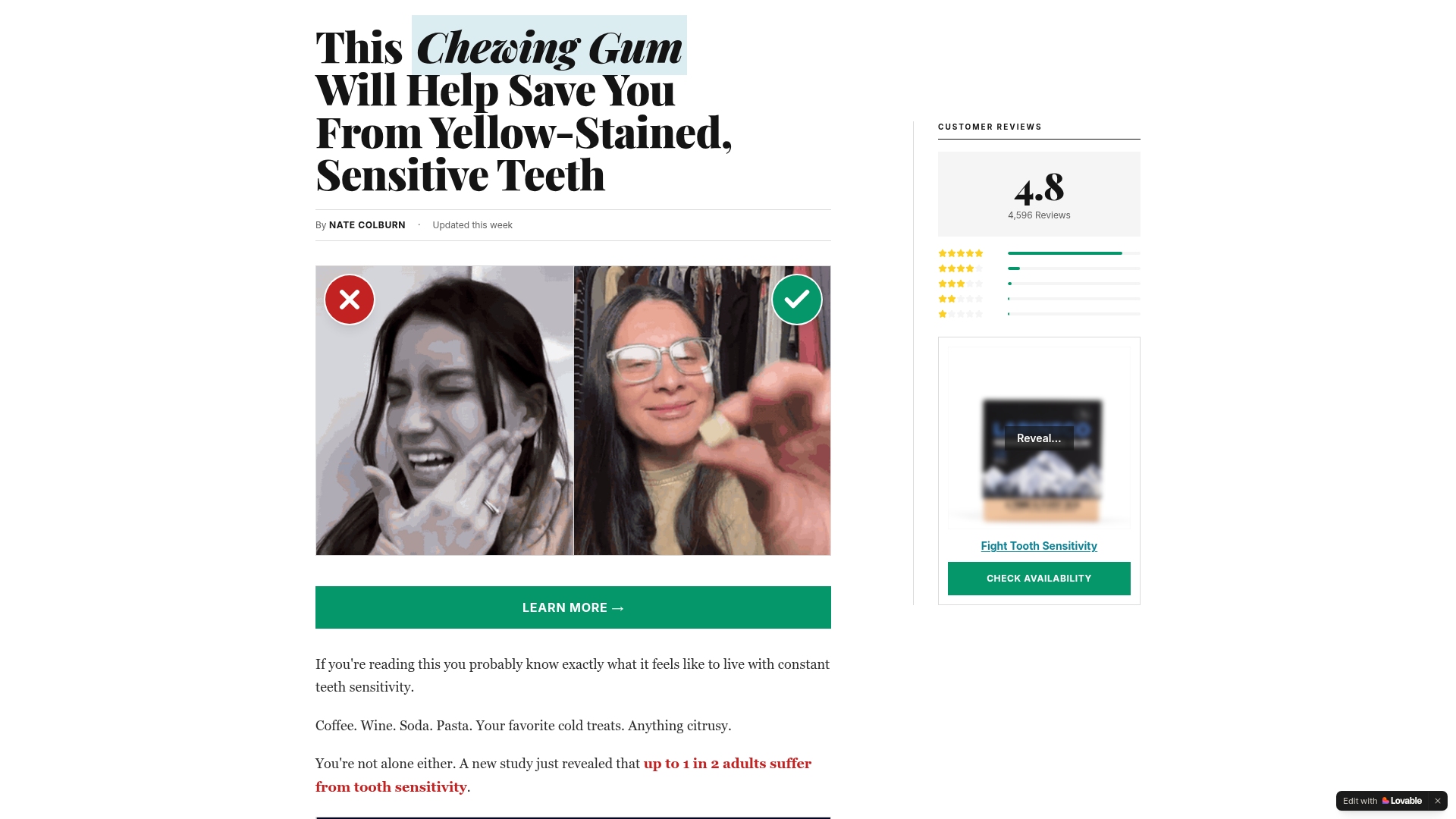 Larineco™ — This 1 Chewing Trick Will Help Save You From Yellow-Stained, Sensitivity-Ridden Teeth