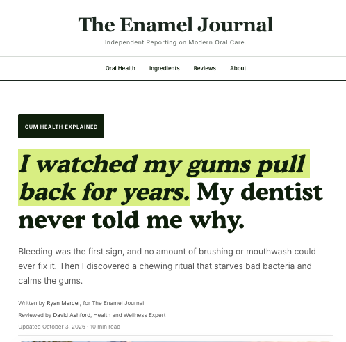 I watched my gums pull back for years. My dentist never told me why.