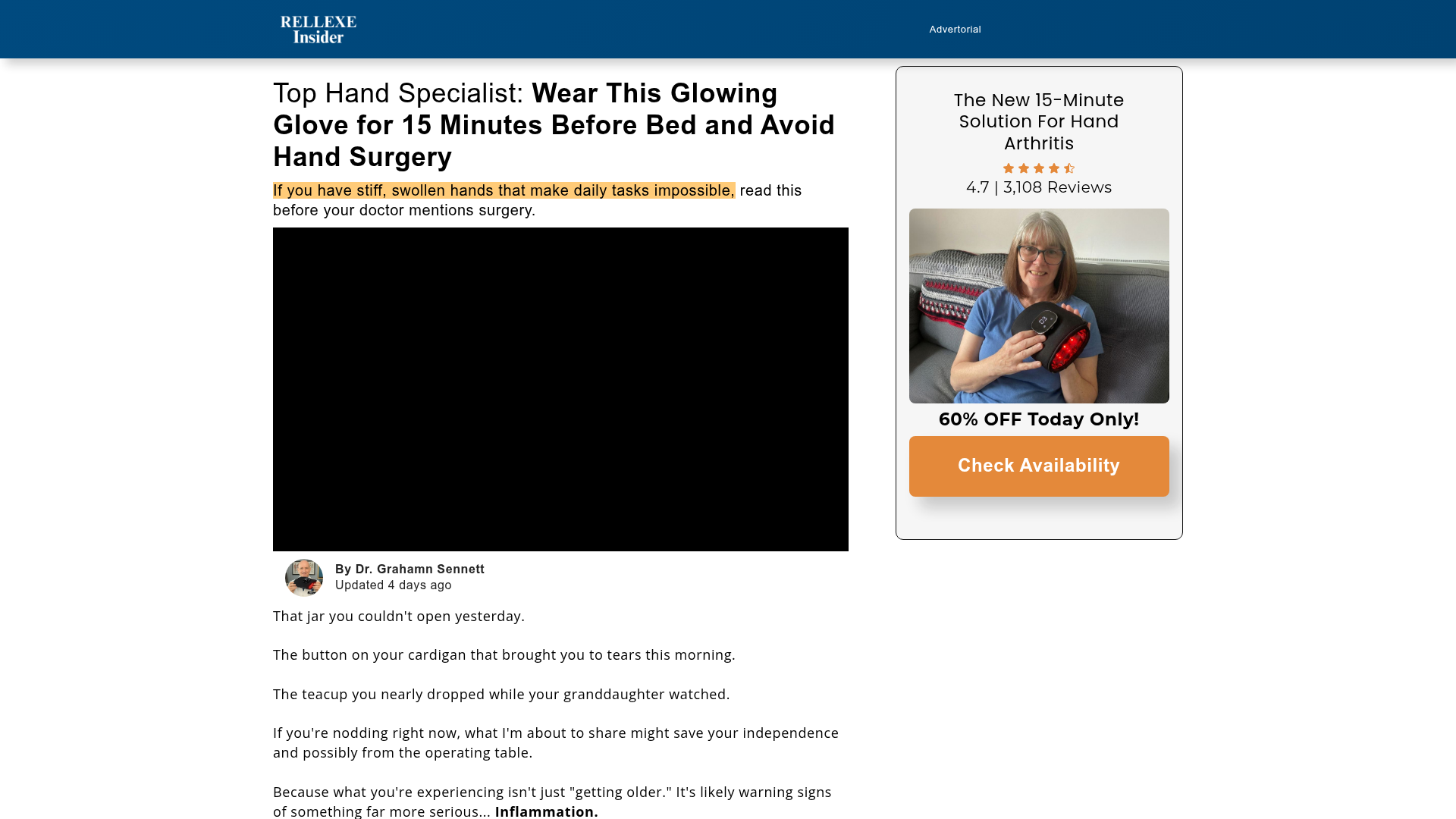 Rellexe — Wear This Glowing Glove for 15 Minutes Before Bed and Avoid Hand Surgery